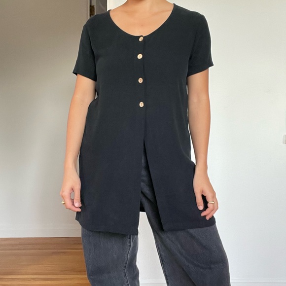 Vintage button down short sleeve top - Picture 5 of 5